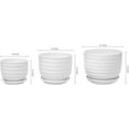 thumbnail image 2 of MyGift Assorted Round White Ceramic Plant Pot (3 Piece), 2 of 6