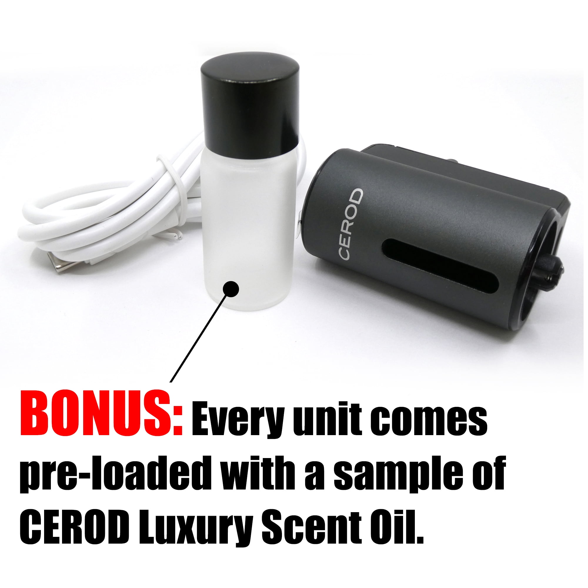 Portable Automotive Luxury Fragrance Oil Diffuser • Pre-Loaded with Turbo Lux Oil • Air Vent Clip Wireless Car Air Freshener - Rapid Recharge, Auto on/off, 10ml Glass Reservoir - Ride Share Accessory