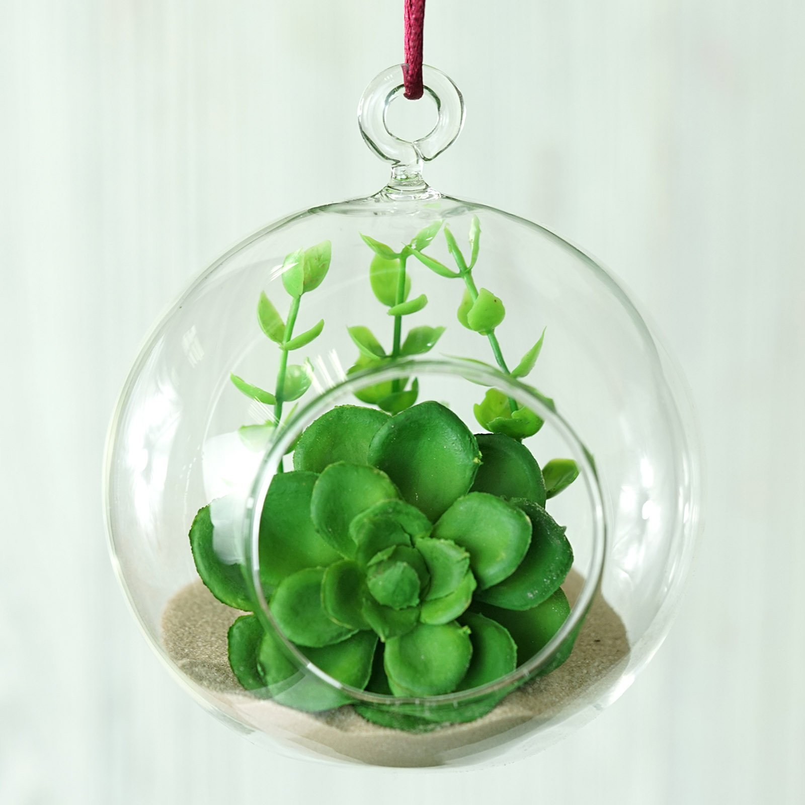 Efavormart 4pcs Glass Terrarium Clear Glass Globe Hanging Succulent