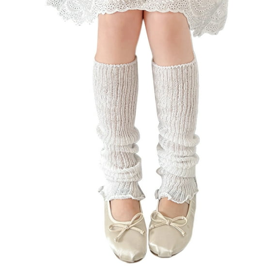 Fashionable Kids Socks Covers Soft & Breathable Stackable Socks Solid Color Leg Warmer for Girls Aged 3-13 Years