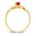 thumbnail image 2 of 10k Yellow Gold Ruby Birthstone Ring July Gemstone, 2 of 7