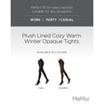 thumbnail image 2 of MeMoi Women's Plush Lined Cozy Warm Winter Opaque Tights - Womens - Female, L-XL, Black, 2 of 7