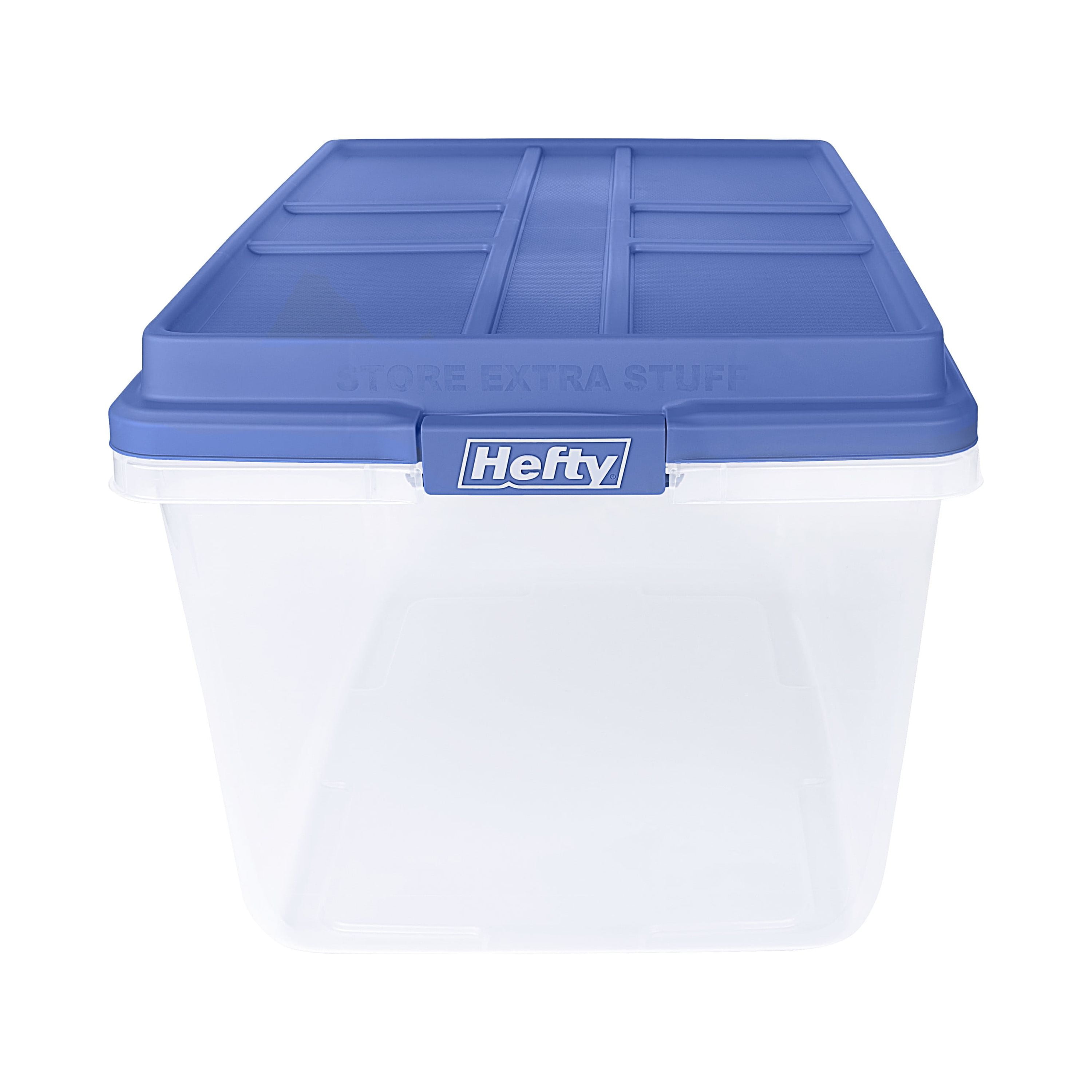 Hefty 72qt Clear Hi-Rise Storage bin with Stackable Lid Gray 72 qt