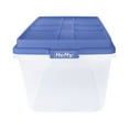 Open Box Hefty 72 Qt. Clear Plastic Storage Bin with Blue HI-RISE Lid ...