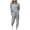 Gray, variant on Bxsruta Two Piece Outfits for Women Loose Two-piece Sets Solid Long Sleeve Tops Vest Casual Pants Sweatsuit Lounge Workout Sets for Women