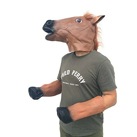 horse mask and horse foot rubber for adult kids halloween animal masquerade party