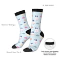thumbnail image 4 of Gukieu Rabbit In The Rain Print Contrast Color Mid-calf Socks, Sweat-wicking Athletic Socks, Unisex Clothing Accessories, 4 of 6