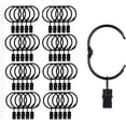 thumbnail image 1 of RV 40 Piezas de Anillos de Clip de Cortina de Metal que se Pueden Abrir, fácil Apertura y Cierre, diámetro Interior 38 mm, para Cortinas Pesadas y Cortinas Ligeras (Negro) Rojo Verde, 1 of 5