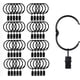 thumbnail image 1 of RV 40 Piezas de Anillos de Clip de Cortina de Metal que se Pueden Abrir, fácil Apertura y Cierre, diámetro Interior 38 mm, para Cortinas Pesadas y Cortinas Ligeras (Negro) Rojo Verde, 1 of 5