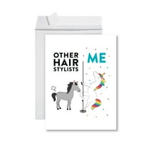 Koyal Wholesale Funny  All Occasion Jumbo Card, Horse Unicorn, Blank Greeting Card with Envelope, Hair Stylists