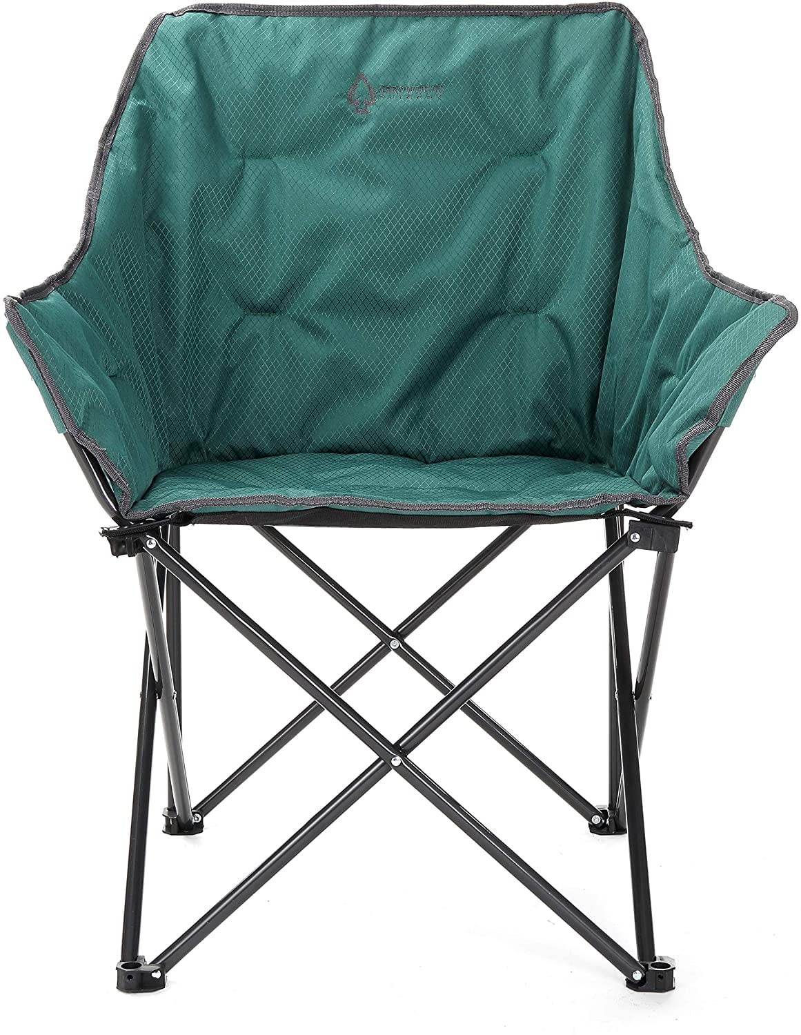 Compact Heavy-Duty Steel Frame Arrowhead Outdoor Portable Folding Camping Quad Bucket Chair Supports up to 250lbs