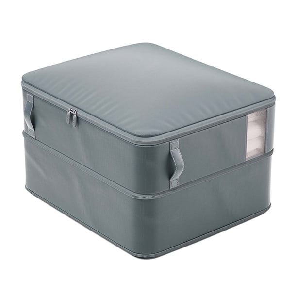 Bolsa de almacenamiento de compresión de tela de satén, ahorra espacio para ropa de cama y ropa; organizador plegable para armario doméstico
