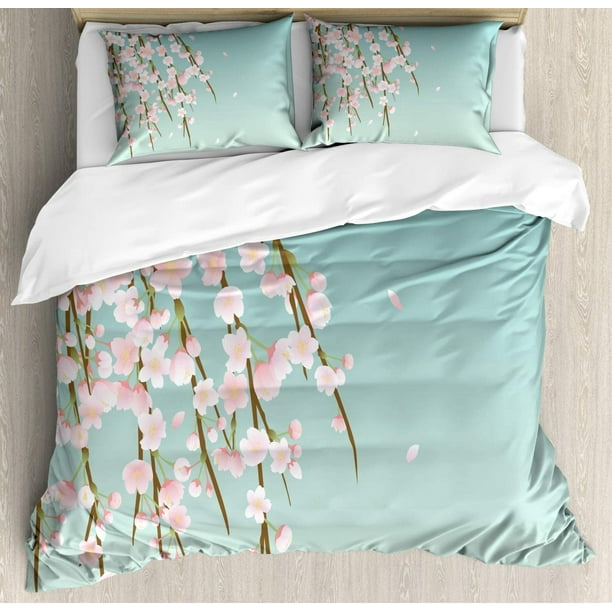 Juego de Funda Nórdica Flor, Ramas de Cerezo en Flor,