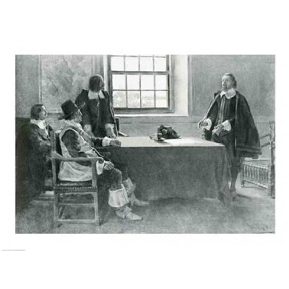 Sir William Berkeley Surrendering To Commissioners of Commonwealth Illustration From in Washington Day Howard Pyle Poster Print - 36 x 24 in. - Large
