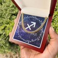 thumbnail image 5 of Cuban Link Chain Necklace - Sagittarius Theme, Cuban Link Chain - Stainless Steel/ Yellow Plated - Message Card & Gift Box, 5 of 5