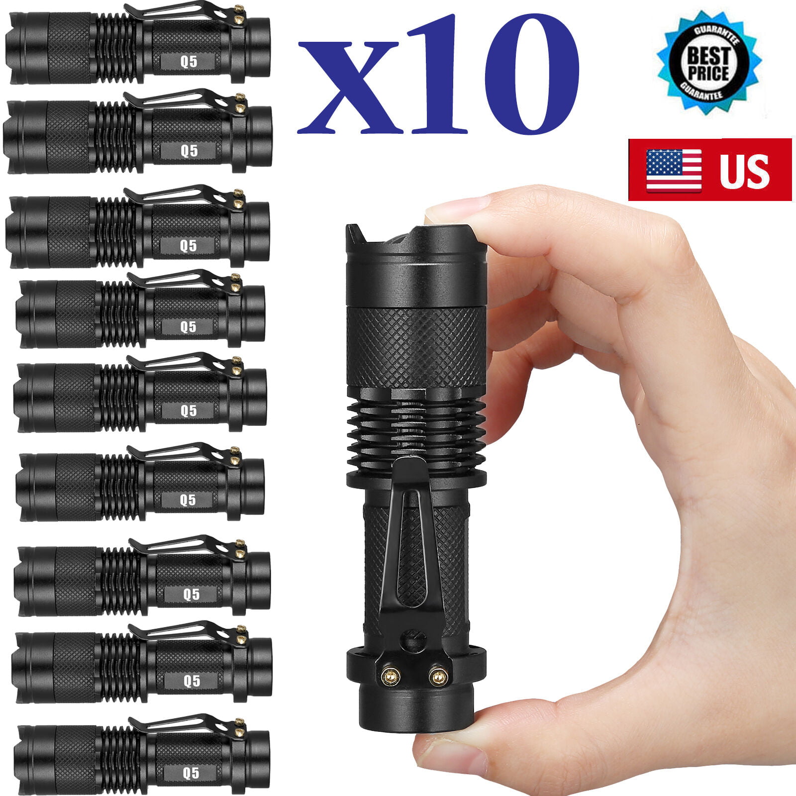 Ultrafire 10000LM Tactical Police Heavy Duty 18650 LED Rechargeable Flashlight 
