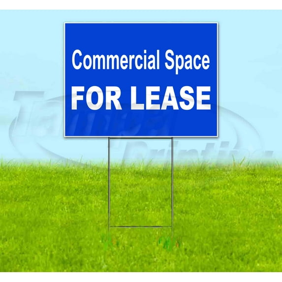 Commercial Space For Lease (18" x 24") Yard Sign, Includes Metal Step Stake