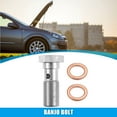 thumbnail image 2 of Unique Bargains 1 Pcs M12x1.0 Thread Turbo Brake Line Banjo Bolt with Copper Washers Single Banjo Bolt 31mm Length, 2 of 6