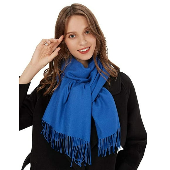 Scarf women warm autumn checkered pashmina scarves with tassels