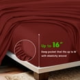 thumbnail image 7 of Sonoro Kate Luxury Bamboo Bed Sheet Set - Deep Pockets - 4 Piece, Full, Burgundy, 7 of 7