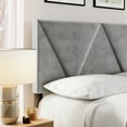 thumbnail image 5 of Boyd Sleep Vector Gray Velvet Queen Size Upholstered Platform Bed Frame with Adjustable Headboard, 5 of 8