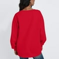 thumbnail image 6 of VISALY V Neck Pullover Sweater Tunic Sweatshirt Oversized Sweatshirt Casual Fleece Pullover Sweaters Cute Long Sleeve Shirts Tops Baggy Sweaters Basic Tops Athletic Sweatshirts Red S, 6 of 6
