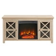 thumbnail image 3 of Evelyn&Zoe Colton Rectangular TV Stand with Log Fireplace for TV's up to 55" in White Oak, 3 of 10