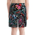 thumbnail image 3 of Cauagu Paisley Print Swim Trunks for Men,Youth Boys Swim Shorts Compression Liner Beach Shorts Boys' Swimming Shorts 7-20 Years Bathing Suit-Medium, 3 of 7