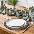 thumbnail image 2 of Black Flowers Round 15 Inch Placemats Set of 6, Spring Floral Farmhouse Retro Art HeatResistant Non Slip Place Mats for Dining Table, Wipeable Braided Kitchen Table Mats for Housewarming, 2 of 9