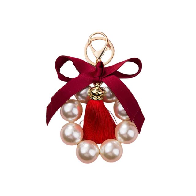 Methold Llavero moda Bowknot llavero moderno hecho a mano exquisito bolso encanto Auto colgante decoración fiesta cumpleaños Universal Luces de acuario Rojo Methold PT004589-03
