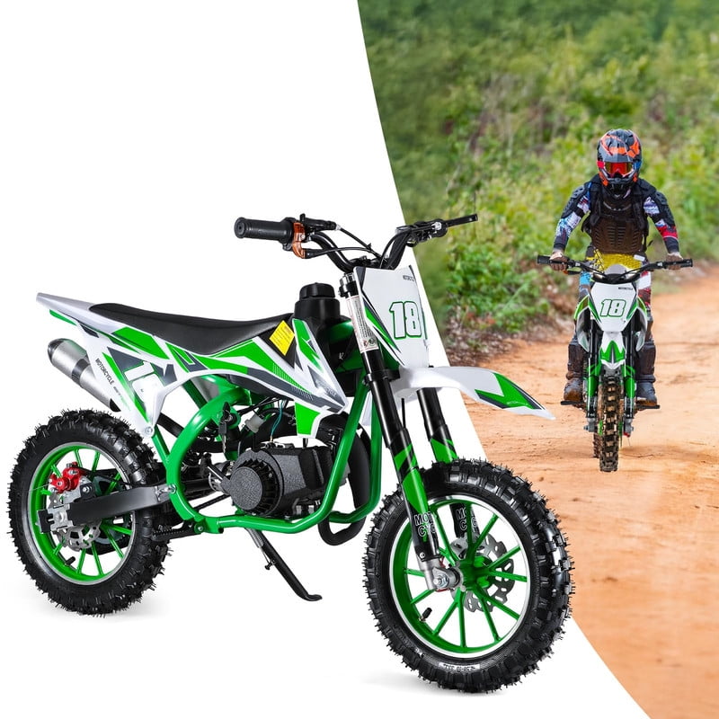 Seipouy 49cc Kids Dirt Bike, Gas Power 2 Stroke Dirt Bike Off Road Mini Motorcycle, Mini Dirt Bike for Kids & Adults, Pull Start Pit Bike, Speeds Up to 25 MPH for Uphill & Off-Road