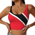 thumbnail image 2 of Bibifish Womens Tank Tops U Neck Wide Strap Trinidad Flag Color Block Print Camisoles Cropped Slim Fit Summer Sleeveless Shirts, 2 of 5