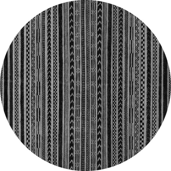 Ahgly Company Indoor Round Oriental Gray Modern Area Rugs, 5' Round