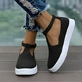 thumbnail image 1 of Tranfacy Chaussures pour Femmes, Chaussures d'Automne, Sandales Plates à Bout Rond Unies Confortables pour Femmes, Mode Décontractée Printemps et Été, à Bride Unique avec Boucle, 1 of 4