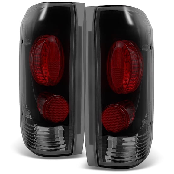 AKKON - For 1989-1996 Ford Bronco F150 F250 F350 Black Smoke Tail Lights Pair Housing Set