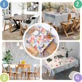 thumbnail image 4 of Christmas Square Tablecloth 42x42 Inch – Waterproof Polyester Printed Table Cover, Wrinkle Resistant & Washable for Kitchen Dining Picnic Party Decor, Single-v4-15, White, 4 of 6
