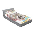 thumbnail image 2 of Ambesonne Tribal Fitted Sheet & Pillow Sham Set, Prehistoric Feathers Ethnic, Twin, Multicolor, 2 of 2
