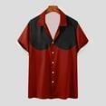 thumbnail image 5 of OGLCCG Men's Retro Bowling Shirts 50s Vintage Rockabilly Style Button Down Shirts Casual Summer Color Block Active Shirts, 5 of 5