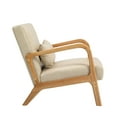 thumbnail image 5 of UIXE Faux Leather Accent Chairs Set of 2 Upholstered Comfortable Arm Chair with Lumbar Pillow Armchair for Home Bedroom, Cream, 5 of 7