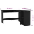 thumbnail image 6 of Study Table Inlife L-Shaped Corner Desk Black 47.2"x55.1"x29.5" Chipboard, 6 of 6
