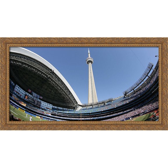 Rogers Centre 40x22 Large Gold Ornate Wood Framed Canvas Art - Home of the Toronto Blue Jays