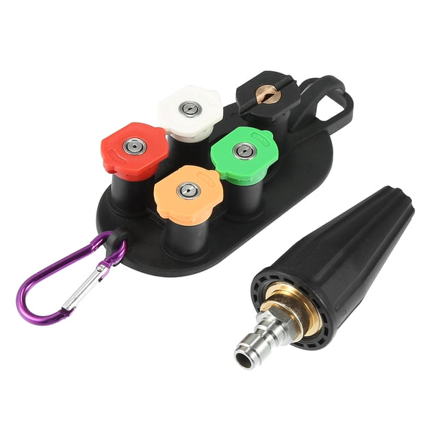 Coche Presión Lavadora Rociador Boquilla Consejos con Soporte Latón 1 Juego Unique Bargains