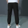 thumbnail image 7 of Boys Cargo Pants Black Joggers with Elastic Waist - Kids Lightweight Athletic & Casual Pants for School, Play and Everyday Wear,Size 8-10T, 7 of 7