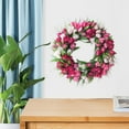 thumbnail image 6 of 18" Artificial Tulip Flower Wreaths For Front Door Farmhouse Pink Wreath Spring Flower Branch Door Wreath For Outdoor Indoor Wall Or Window Decor Festival Decoration, 6 of 8