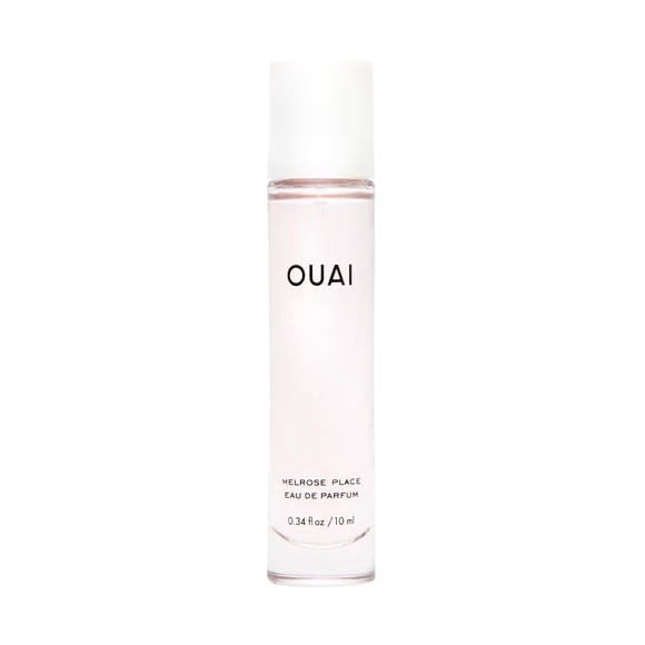 OUAI Melrose Place Eau de Parfum Tamaño de viaje - Perfume elegante para mujer para uso diario - Aroma floral fresco tiene notas de champán, bergamota y rosa con delicados toques de madera de cedro y