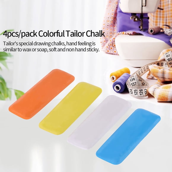 4 Pack Tailors Chalk Sewing Fabric Chalk Fabric Marker for Quilting Sewing Supplies with Transparent Plastic Box