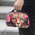 thumbnail image 2 of Rose Leopard Hard Drive Bag Travel Organizer Phone Charger Organizer Small Electronics Travel Organizer Waterproof Oxford Fabric 5.9x9.44x3.14 in, 2 of 6
