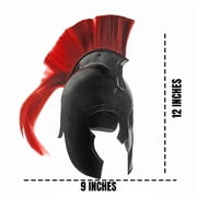 SZCO Corinthian Style Black Helmet with Red Plume Handmade Decorative Helmet for Costume, Display, Cosplay & Collector Use