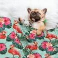 thumbnail image 3 of Yiaed Palm Leaves Flamingo Print Dog Blankets-Cat Blanket Washable for Couch Protection,Puppy Blanket, Soft Plush Reversible Throw Furniture Protector-Large, 3 of 8