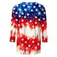 thumbnail image 5 of Utoimkio American Flag T Shirt for Women 3/4 Sleeve Graphic Shirts Crew Neck Red White and Blue Tee Tops Casual Fourth of July Outfits Size S-5XL, 5 of 5